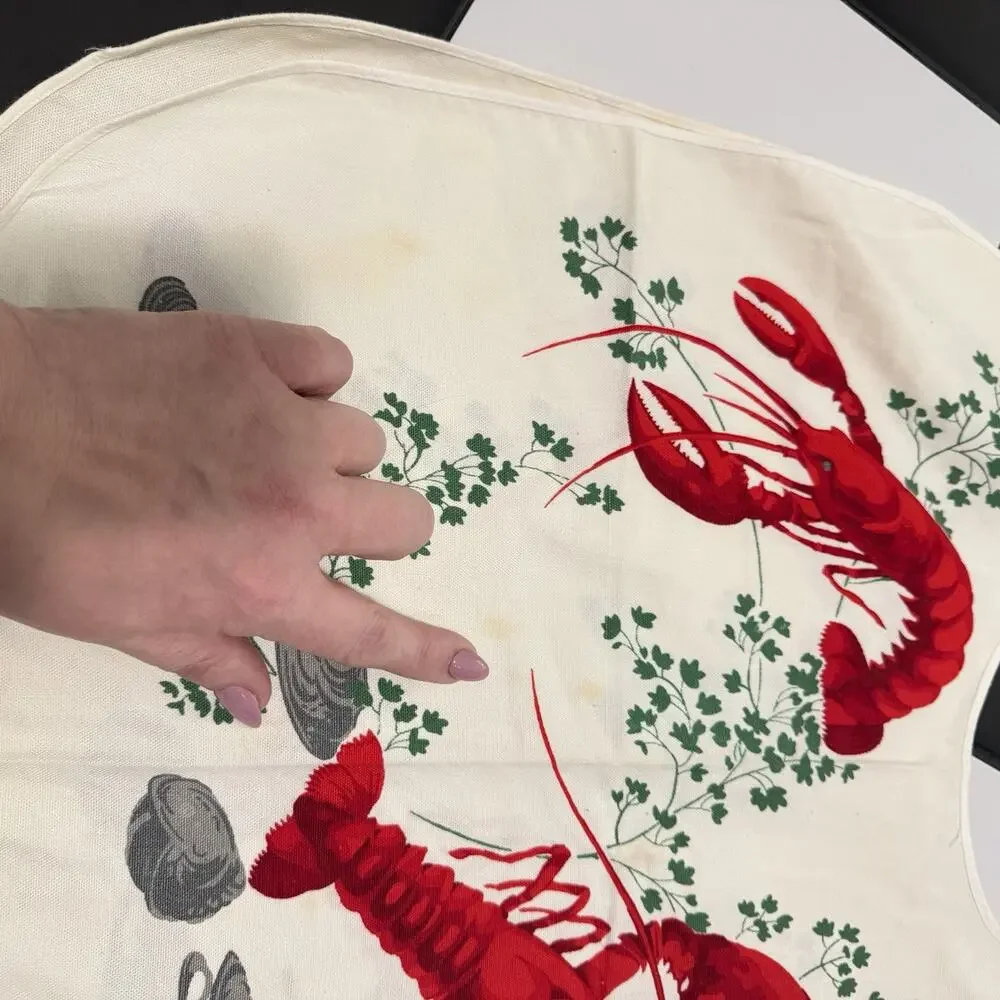 Vintage 1950's Wilendur Lobster & Clam Cotton Lobster Bids Set Of 4
